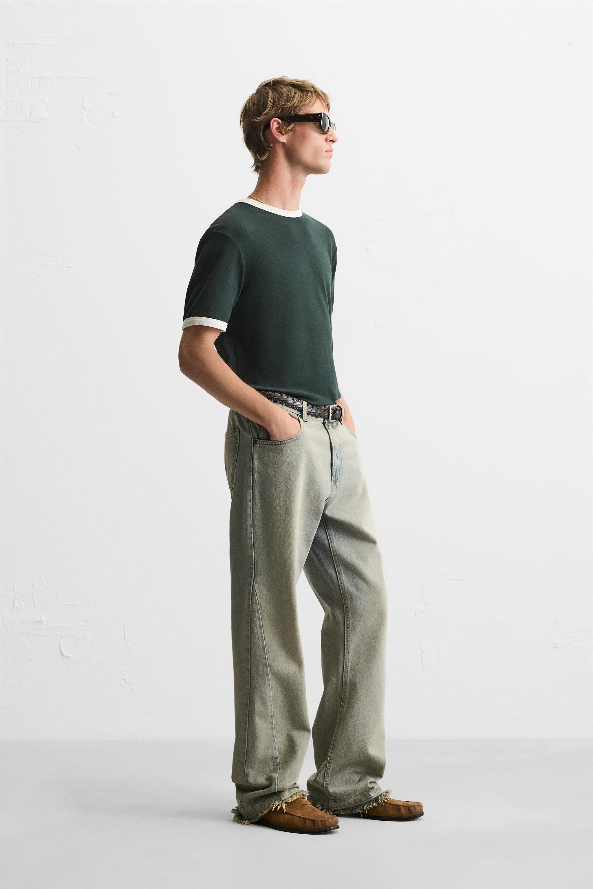 BASIC CONTRAST RIB T-SHIRT